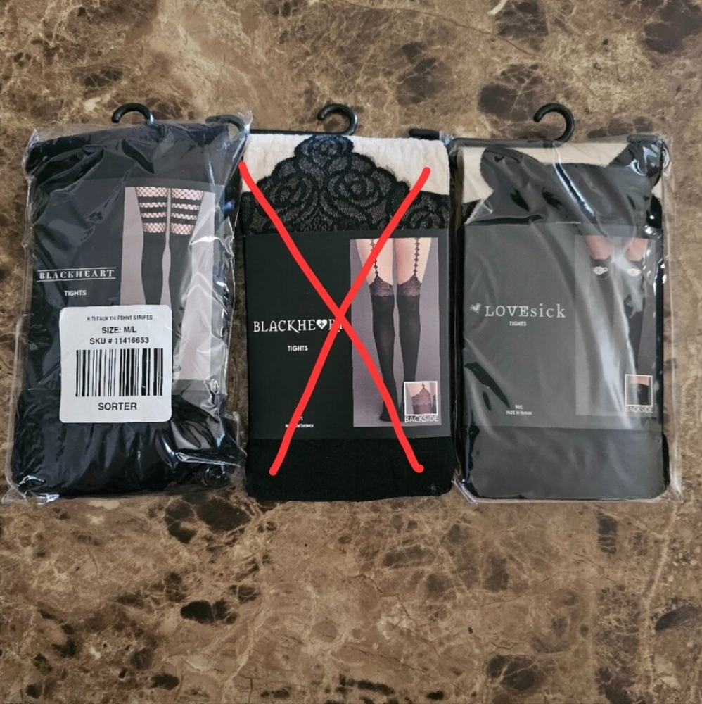 BlackHeart & LoveSick Tights (bundle of 2)